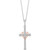 Cross & Heart Blessings pendant (1/10 ct. t.w.) in Sterling Silver & 14k Rose Gold (16"+2" extender)