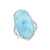 Sterling Silver Long Hexagon Larimar Ring