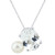 Cultured Freshwater Pearl (5mm) & Cubic Zirconia Pendant Necklace in Sterling Silver, 16" + 2" extender