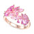Lab-Created Pink Sapphire Leaf Statement Ring (2 ct. t.w.) in 14k Gold-Plated Sterling Silver