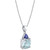 Aquamarine (3-1/2 ct. t.w.) & Iolite (3/8 ct. t.w.) 18" Pendant Necklace in Sterling Silver