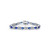 Sterling Silver Rhodium Plated Cubic Zirconia Sapphire Bracelet