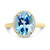 Blue Topaz (3-3/4 ct. t.w.) & Diamond (1/8 ct. t.w.) Halo Ring in 14k Gold