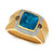 Gents™ Men's London Blue Topaz (4-1/8 ct. t.w.) & Diamond (1/5 ct. t.w.) Ring in 14k Gold