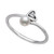 Cultured Freshwater Button Pearl (4mm) & Lab-Created White Sapphire (1/20 ct. t.w.) Heart Bypass Ring