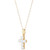 Cultured Freshwater Pearl (3mm) Cross 15" Pendant Necklace in 14k Gold