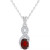 Rhodolite Garnet (1 ct. t.w.) & White Topaz (1/7 ct. t.w.) Looped 18" Pendant Necklace in Sterling Silver (Also in Citrine, Amethyst, Blue Topaz, & Peridot)