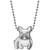 Diamond Accent French Bulldog 16" Pendant Necklace in Sterling Silver