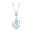 Sterling Silver Dangling Pearshaped Larimar and Waves Necklace