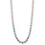 Milky Aquamarine and Cultured Freshwater Pearl 18” Strand Necklace in Sterling Silver