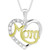 Diamond Mom Heart Pendant Necklace (1/10 ct. t.w.) in Sterling Silver & 18K Gold-Plate