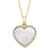 Mother of Pearl 14x13mm and Cubic Zirconia Heart Shaped Pearl Pendant with 18" Chain in Gold over Silver