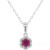 Sapphire Solitaire Scalloped Edge 18" Pendant Necklace (5/8 ct. t.w.) in Sterling Silver (Also in Emerald & Ruby)