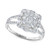 EFFY® Diamond Round & Baguette Halo Cluster Engagement Ring (1-1/20 ct. t.w.) in 14k White Gold