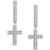Diamond Cross Dangle Hoop Earrings (1/10 ct. t.w.) in Sterling Silver
