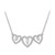 White Topaz (1/2 ct. t.w.) & Diamond (1/5 ct. t.w.) Triple Heart 18" Statement Necklace in Sterling Silver