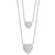 Diamond 1/4 ct. t.w. Heart Double Chain Pendant Necklace in Sterling Silver