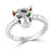 EFFY® Diamond (1/10 ct. t.w.) Panther Ring in Sterling Silver & Rose Gold-Plate
