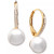 Cultured Freshwater Pearl (10mm) and Diamond (1/10 ct. t.w.) Leverback Earrings in Sterling Silver or 18k Gold over Sterling Silver