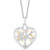 Heart Family Tree Strength pendant (1/10 ct. t.w.) in Sterling Silver & 14k Gold, 16" + 2" extender