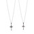 Fine Silver Plated Cross Pendant Mommy and Me Necklace Set, 2 Piece