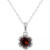 Rhodolite Garnet Solitaire Scalloped Edge 18" Pendant Necklace (1 ct. t.w.) in Sterling Silver (Also in Citrine, Peridot, White Topaz, Blue Topaz, & Amethyst)