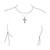 South Western Style Stabilized Blue Turquoise Rope Bezel Set Cross Pendant Necklace For Women .925 Sterling Silver