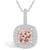 Morganite (2 Ct. T.W.) and Diamond (1/2 Ct. T.W.) Halo Pendant Necklace in 14K White Gold