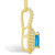 Blue Topaz (1 Ct. T.W.) and Diamond (3/8 Ct. T.W.) Halo Pendant Necklace in 14K Yellow Gold