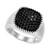 Men's Lab Created Black Spinel (1-1/2 ct.tw.) Band Ring in Sterling Silver