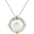 Cultured Freshwater Pearl (9mm) Rope-Framed 18" Pendant Necklace in Sterling Silver and 10k Gold