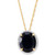 Onyx & Cubic Zirconia Oval 18" Pendant Necklace in Sterling Silver & 14k Gold-Plate