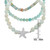 3-Pc. Set Amazonite & Cubic Zirconia Starfish Stretch Bracelets in Sterling Silver