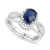 2-Pc. Set Lab-Created Emerald (1 ct. t.w.) & Lab-Created White Sapphire (5/8 ct. t.w.) Ring & Fitted Band in Sterling Silver (Also in Lab-Created Blue Sapphire)