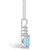 Aquamarine (2 Ct. T.W.) and Diamond (1/10 Ct. T.W.) Pendant Necklace in 14K White Gold