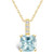 Aquamarine (2 Ct. T.W.) and Diamond Accent Pendant Necklace in 14K Yellow Gold