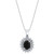 Onyx & White Topaz (1-1/4 ct. t.w.) Oval 18" Pendant Necklace in Sterling Silver