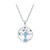 Sterling Silver Larimar & CZ Tree of Life Necklace