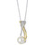 Cultured Freshwater Pearl (8mm) & Lab-Created White Sapphire (1/20 ct. t.w.) 18" Pendant Necklace in Sterling Silver & 14k Gold-Plate