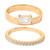 2-Pc. Set Cubic Zirconia Ring & Pavé Band in 18k Gold-Plated Sterling Silver, Created for Macy's
