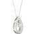 Diamond Orbital Teardrop Halo Pendant Necklace (1/3 ct. t.w.) in 10k White Gold, 16" + 2" extender
