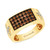 Men's Chocolate Diamond (7/8 ct. t.w.) & Nude Diamond (3/8 ct. t.w.) Cross Cluster Ring in 14k Gold
