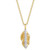 Diamond 1/10 ct. t.w. Leaf Pendant Necklace in 14K Yellow Gold over Sterling Silver