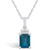 London Blue Topaz (2 Ct. T.W.) and Diamond (1/10 Ct. T.W.) Pendant Necklace in 14K White Gold