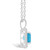 Blue Topaz (1-3/4 ct. t.w.) and Diamond (1/7 ct. t.w.) Halo Pendant Necklace in Sterling Silver