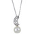 Cultured Freshwater Pearl (8mm) & Lab-Created White Sapphire (1/20 ct. t.w.) 18" Pendant Necklace in Sterling Silver