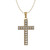 Two-Tone Diamond-Cut Cross Pendant in 18k Yellow and White Gold