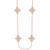 Crystal Four Point Medallion Opera Necklace in 14k Rose Gold Over Sterling Silver