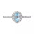 2-Pc. Set Sky Blue Topaz (1 ct. t.w.) & White Topaz (1/4 ct. t.w.) Halo Ring & Fitted Band in Gold-Plated Sterling Silver (Also in Amethyst)