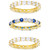 3-Pc. Set Lab-Created Blue Spinel (2 ct. t.w.) & Cubic Zirconia Eternity Stack Rings in 14k Gold-Plated Sterling Silver